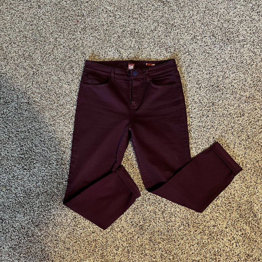 Juniors Arizona Maroon Skinny Stretchy Jeans Size 7